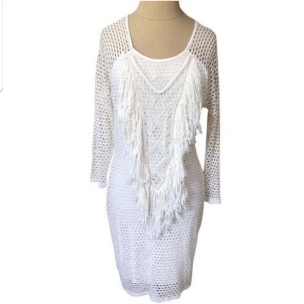 1. State Boho Crochet,  Beaded, Fringe dress